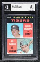 1971 Rookie Stars - Dennis Saunders, Tim Marting [BGS 8 NM‑MT]