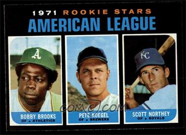 1971 Topps - [Base] #633 - 1971 Rookie Stars - Bobby Brooks, Pete Koegel, Scott Northey [NM]