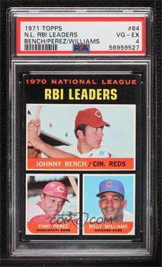 1971 Topps - [Base] #64 - League Leaders - Johnny Bench, Tony Perez, Billy Williams [PSA 4 VG‑EX]