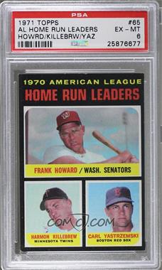 1971 Topps - [Base] #65 - League Leaders - Frank Howard, Harmon Killebrew, Carl Yastrzemski [PSA 6 EX‑MT]