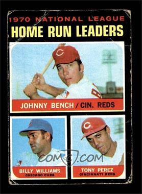 1971 Topps - [Base] #66 - League Leaders - Johnny Bench, Tony Perez, Billy Williams [FAIR]