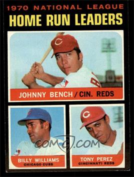 1971 Topps - [Base] #66 - League Leaders - Johnny Bench, Tony Perez, Billy Williams [EX MT]