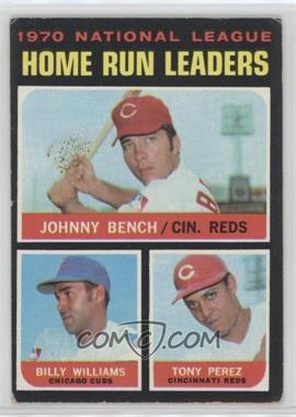 1971 Topps - [Base] #66 - League Leaders - Johnny Bench, Tony Perez, Billy Williams [Poor to Fair]
