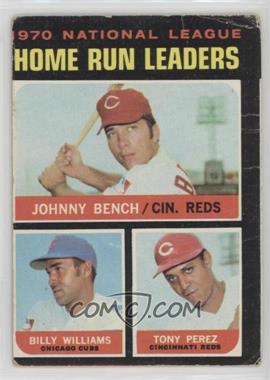 1971 Topps - [Base] #66 - League Leaders - Johnny Bench, Tony Perez, Billy Williams [Poor to Fair]