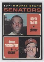 1971 Rookie Stars - Norm McRae, Denny Riddleberger [Good to VG‑…