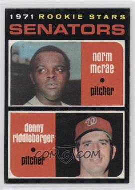 1971 Topps - [Base] #93 - 1971 Rookie Stars - Norm McRae, Denny Riddleberger