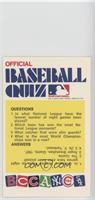 Official Baseball Quiz (Questions in Yellow Background; Red Sox Logo on Far Lef…