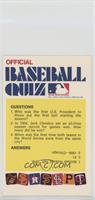 Official Baseball Quiz (Questions in Yellow Background; Orioles Logo on Far Lef…