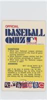 Official Baseball Quiz (Questions in Yellow Background; Royals Logo at Far Left)