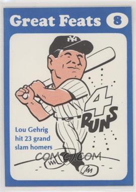 1972 Laughlin Great Feats - [Base] - Blue Border #8 - Lou Gehrig