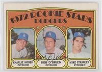 1972 Rookie Stars - Charlie Hough, Bob O'Brien, Mike Strahler [Good to&nbs…