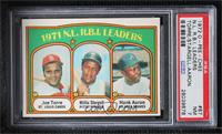 League Leaders - Joe Torre, Willie Stargell, Hank Aaron [PSA 7 NM]