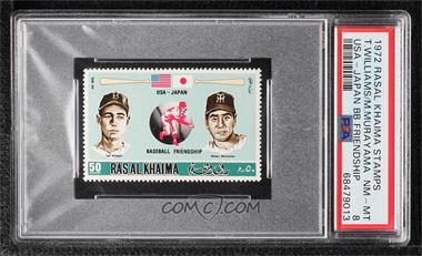 1972 Ras Al Khaima Baseball Friendship Stamps - [Base] #_TWMM - Ted Williams, Mutsuo Minagawa [PSA 8 NM‑MT]