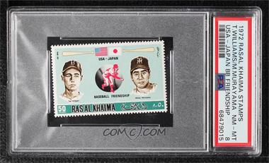 1972 Ras Al Khaima Baseball Friendship Stamps - [Base] #_TWMM - Ted Williams, Mutsuo Minagawa [PSA 8 NM‑MT]