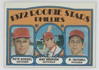 1972 Rookie Stars - Pete Koegel, Mike Anderson, Wayne Twitchell [Good to&n…