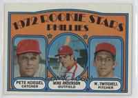 1972 Rookie Stars - Pete Koegel, Mike Anderson, Wayne Twitchell