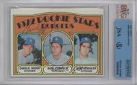 1972 Rookie Stars - Charlie Hough, Bob O'Brien, Mike Strahler [JSA Certifi…