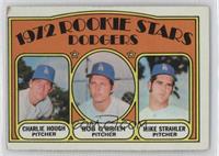 1972 Rookie Stars - Charlie Hough, Bob O'Brien, Mike Strahler [Poor to&nbs…