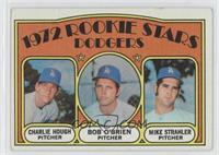 1972 Rookie Stars - Charlie Hough, Bob O'Brien, Mike Strahler [Noted]