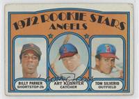 1972 Rookie Stars - Billy Parker, Art Kusnyer, Tom Silverio [Poor to …
