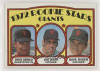 1972 Rookie Stars - Chris Arnold, Jim Barr, Dave Rader
