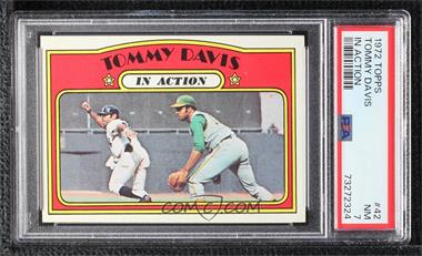 1972 Topps - [Base] #42 - In Action - Tommy Davis [PSA 7 NM]