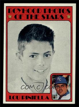1972 Topps - [Base] #491 - Boyhood Photos of the Stars - Lou Piniella [NM]