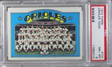 1972 Topps - [Base] #731 - High # - Baltimore Orioles Team [PSA 8 NM‑MT]