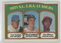 League Leaders - Tom Seaver, Don Wilson, Dave Roberts [COMC RCR Poor]