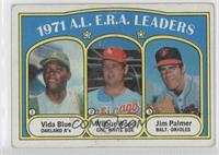 League Leaders - Vida Blue, Wilbur Wood, Jim Palmer [Good to VG‑…