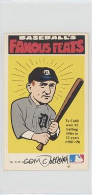 1973 Fleer Real Cloth Baseball Patches - Laughlin Baseball's Famous Feats #15 - Ty Cobb