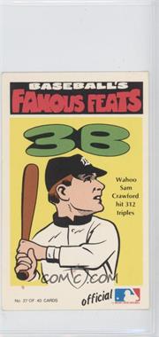 1973 Fleer Real Cloth Baseball Patches - Laughlin Baseball's Famous Feats #27 - Sam Crawford