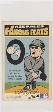 1973 Fleer Real Cloth Baseball Patches - Laughlin Baseball's Famous Feats #29 - Ed Reulbach [Poor to Fair]