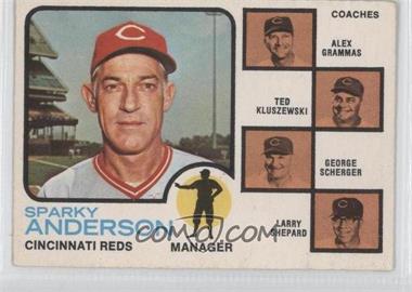 1973 O-Pee-Chee - [Base] #296 - Sparky Anderson, Alex Grammas, Ted Kluszewski, George Scherger, Larry Shepard