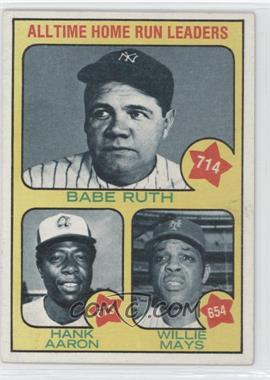 1973 Topps - [Base] #1 - All-Time Leaders - Babe Ruth, Hank Aaron, Willie Mays