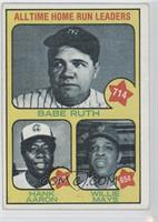 All-Time Leaders - Babe Ruth, Hank Aaron, Willie Mays [Noted]