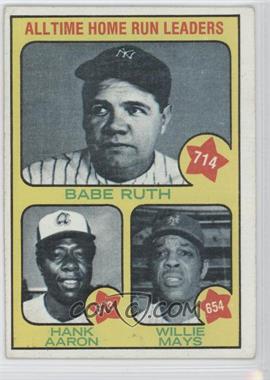 1973 Topps - [Base] #1 - All-Time Leaders - Babe Ruth, Hank Aaron, Willie Mays [Noted]