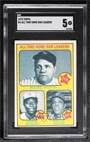 All-Time Leaders - Babe Ruth, Hank Aaron, Willie Mays [SGC 5 EX]