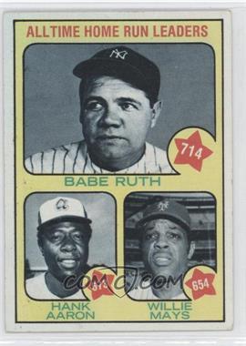 1973 Topps - [Base] #1 - All-Time Leaders - Babe Ruth, Hank Aaron, Willie Mays [Poor to Fair]