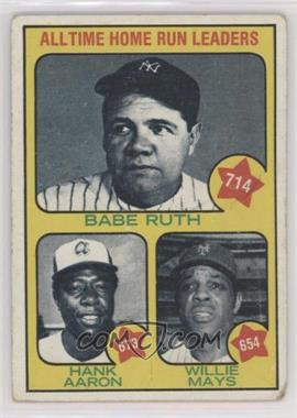 1973 Topps - [Base] #1 - All-Time Leaders - Babe Ruth, Hank Aaron, Willie Mays [Good to VG‑EX]