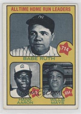 1973 Topps - [Base] #1 - All-Time Leaders - Babe Ruth, Hank Aaron, Willie Mays [Poor to Fair]