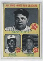 All-Time Leaders - Babe Ruth, Hank Aaron, Willie Mays [Noted]