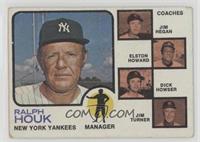 Ralph Houk, Elston Howard, Dick Howser, Jim Turner, Jim Hegan (Pink Background)…