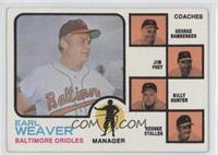 Earl Weaver, George Bamberger, Jim Frey, Billy Hunter, George Staller (Orange B…