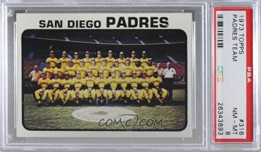 1973 Topps - [Base] #316 - San Diego Padres Team [PSA 8 NM‑MT]
