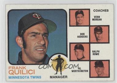 1973 Topps - [Base] #49.1 - Twins Coaches (Frank Quilici, Vern Morgan, Bob Rodgers, Ralph Rowe, Al Worthington) (Solid Background)