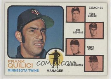 1973 Topps - [Base] #49.1 - Twins Coaches (Frank Quilici, Vern Morgan, Bob Rodgers, Ralph Rowe, Al Worthington) (Solid Background)