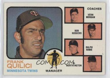 1973 Topps - [Base] #49.1 - Twins Coaches (Frank Quilici, Vern Morgan, Bob Rodgers, Ralph Rowe, Al Worthington) (Solid Background)