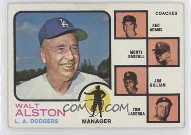 1973 Topps - [Base] #569 - High # - Walt Alston, Red Adams, Monty Basgall, Jim Gilliam, Tom Lasorda [Good to VG‑EX]