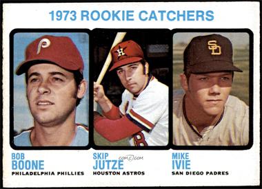 1973 Topps - [Base] #613 - High # - 1973 Rookie Catchers (Bob Boone, Skip Jutze, Mike Ivie) [EX MT+]
